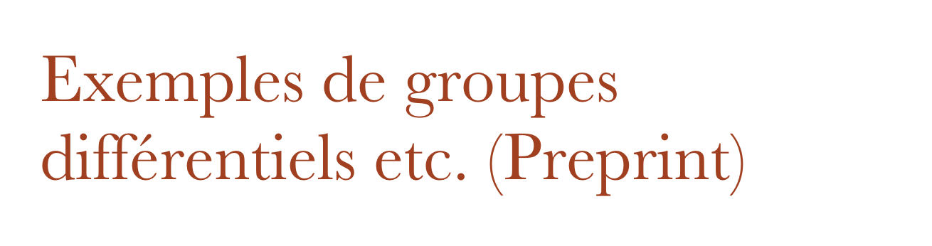 Exemples de groupes différentiels etc. (Preprint)