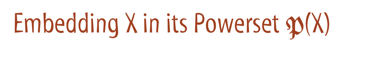 Embedding X in its Powerset P(X)