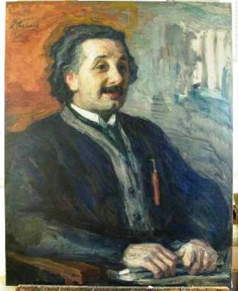 Einstein portrait by Pasternak, 
after restoration