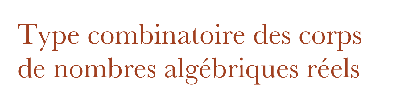 Type combinatoire des corps de nombres algébriques réels