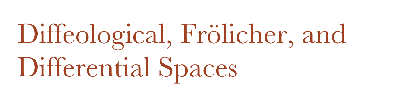Diffeological, Frölicher, and Differential Spaces